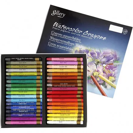 Gallery Aquarell, sortierte Farben, L: 9,3 cm, 36 Stk./1 Pkg.