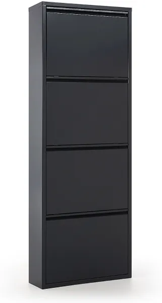 Ode, Schuhregal, schwarz, H136x50x15 cm